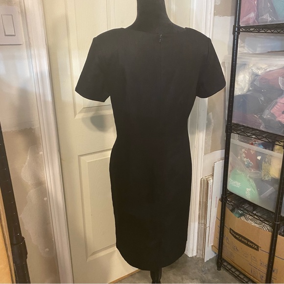 Adolfo Studio Dress Woman’s 8 Linen Mini Pencil Dress Short Sleeve Crew Neck - Picture 5 of 10